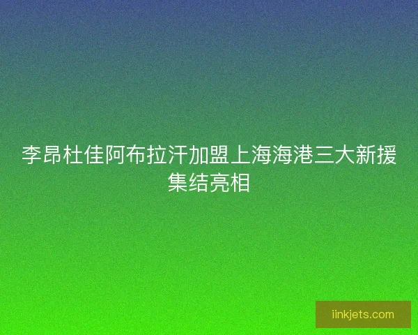 李昂杜佳阿布拉汗加盟上海海港三大新援集结亮相